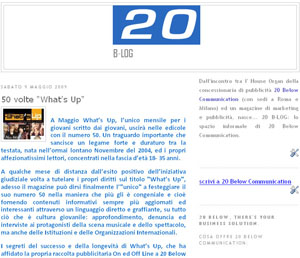 20 B-LOG.  on line il nuovo blog di 20 Below Communication